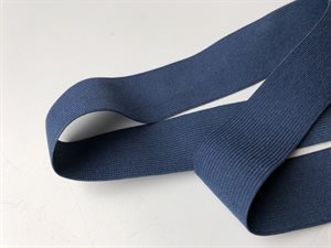 Blød elastik - skøn jeansblå, 24 mm og 5 meter